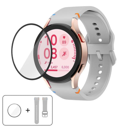 Plain Stitching Silicone Watch Band with 3D Curved Film, For Samsung Galaxy Watch5 Pro 45mm, For Samsung Galaxy Watch5 40mm, For Samsung Galaxy Watch4 44mm, For Samsung Galaxy Watch4 40mm - DealBuddy