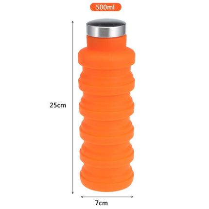 Portable Silicone Water Bottle Retractable Folding Coffee Bottle Outdoor Travel Drinking Sport Drink Kettle,Capacity:500ml - DealBuddy