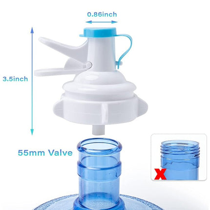 PP Water Bottle Faucet Dispenser Valve for 55mm Crown Top Bottle with Dustproof Cover - DealBuddy