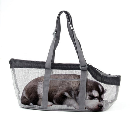 Pttie Baggie Panoramic Breathable Dog Outing Handbag, 0901A Grey + Black, 0901B Grey + Blue, 0901C Grey + Orange - DealBuddy