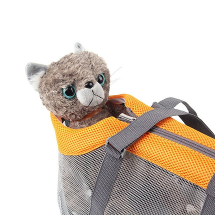 Pttie Baggie Panoramic Breathable Dog Outing Handbag, 0901A Grey + Black, 0901B Grey + Blue, 0901C Grey + Orange - DealBuddy