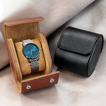 PU Leather Watch Protective Dustproof Display Box Portable Storage Box, 1 Slots - DealBuddy