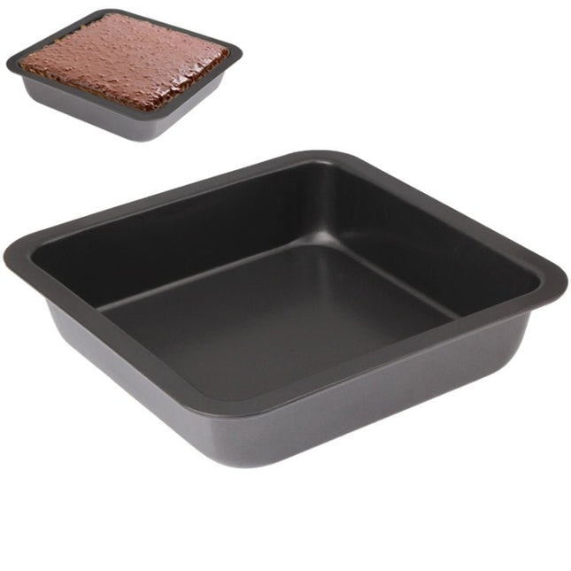 Quadrate Non - stick Pizza / Cake Pan Baking Cooking Oven Tray, Size: 22.5 x 22.5 x 4.6cm - DealBuddy