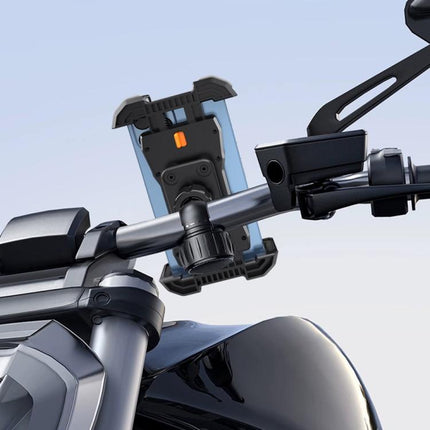 QX - 25A Motorcycle Bicycle Handlebar Phone Mount 360 Rotation Shockproof Navigation Holder - DealBuddy