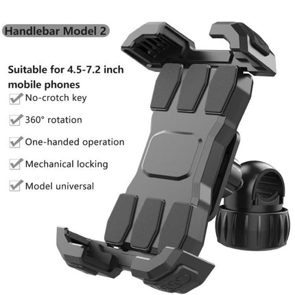 QX - 25A Motorcycle Bicycle Handlebar Phone Mount 360 Rotation Shockproof Navigation Holder - DealBuddy