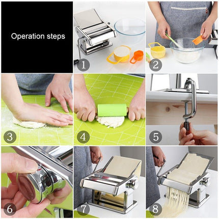 QZ150 Household Kitchen Integrated Stainless Steel Manual Pressing Machine Pasta Machine - DealBuddy