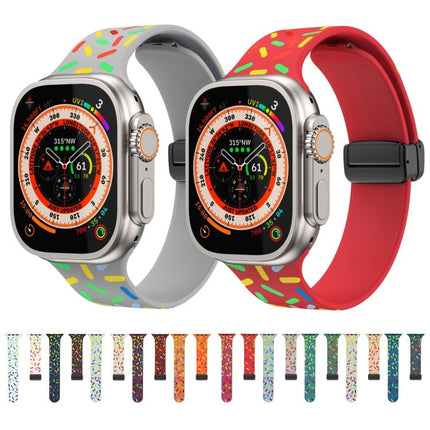 Rainbow Dots Silicone Magnetic Black Buckle Watch Band, For Apple Watch SE 44mm, For Apple Watch 6 40mm, For Apple Watch 6 44mm, For Apple Watch 5 44mm - DealBuddy