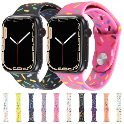 Rainbow Raindrops Silicone Watch Band, For Apple Watch 9 41mm, For Apple Watch SE 2022 44mm, For Apple Watch 7 41mm, For Apple Watch 7 45mm - DealBuddy