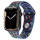 Rainbow Raindrops Silicone Watch Band, For Apple Watch SE 40mm, For Apple Watch SE 44mm, For Apple Watch 6 40mm, For Apple Watch 6 44mm - DealBuddy
