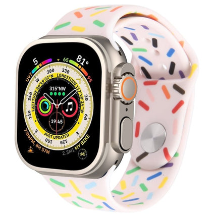 Rainbow Raindrops Silicone Watch Band, For Apple Watch Ultra 49mm, For Apple Watch SE 2023 44mm, For Apple Watch 8 41mm, For Apple Watch SE 2023 40mm - DealBuddy
