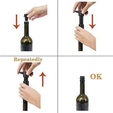 Red Wine Vacuum Pump Freshener Silicone Wine Stopper Set - DealBuddy