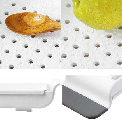 Retractable Drain Bathtub Rack Bathroom Plastic Soaking Tub Rack Bathtub Shower Storage Rack, White+Gray - DealBuddy