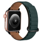 For Apple Watch Series 6 44mm / Black Buckle Green Brown