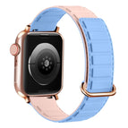 For Apple Watch Series 6 44mm / Rose Buckle Blue Pink
