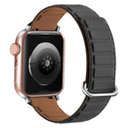 For Apple Watch Series 4 44mm / Silver Buckle Grey Brown
