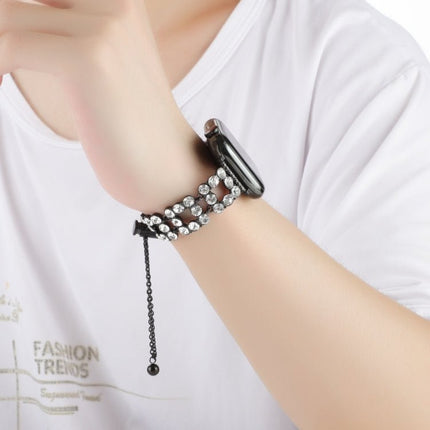 Rhinestone Metal Bracelet Watch Band, For Apple Watch SE 40mm, For Apple Watch SE 44mm, For Apple Watch Series 6 40mm, For Apple Watch Series 6 44mm, For Apple Watch Series 5 44mm, For Apple Watch Series 5 40mm, For Apple Watch Series 4 44mm           ... - DealBuddy