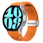 Richard Magnetic Folding Silver Buckle Silicone Watch Band, For Samsung Galaxy Watch 6 40 / 44mm, For Samsung Galaxy Watch 5 40 / 44mm, For Samsung Galaxy Watch 4 40 / 44mm - DealBuddy