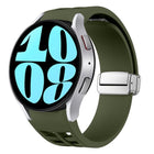 Richard Magnetic Folding Silver Buckle Silicone Watch Band, For Samsung Galaxy Watch 6 40 / 44mm, For Samsung Galaxy Watch 5 40 / 44mm, For Samsung Galaxy Watch 4 40 / 44mm - DealBuddy