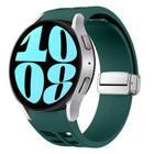 Richard Magnetic Folding Silver Buckle Silicone Watch Band, For Samsung Galaxy Watch 6 40 / 44mm, For Samsung Galaxy Watch 5 40 / 44mm, For Samsung Galaxy Watch 4 40 / 44mm - DealBuddy