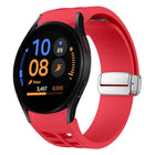Richard Magnetic Folding Silver Buckle Silicone Watch Band, For Samsung Galaxy Watch FE 40mm, For Sansung Galaxy Watch 5 Pro Golf Edition, For Samsung Galaxy Watch 5 Golf Edition - DealBuddy