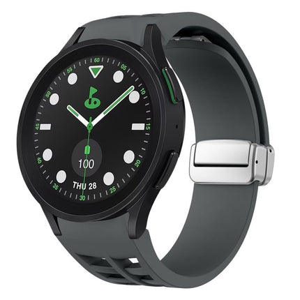 Richard Magnetic Folding Silver Buckle Silicone Watch Band, For Samsung Galaxy Watch FE 40mm, For Sansung Galaxy Watch 5 Pro Golf Edition, For Samsung Galaxy Watch 5 Golf Edition - DealBuddy