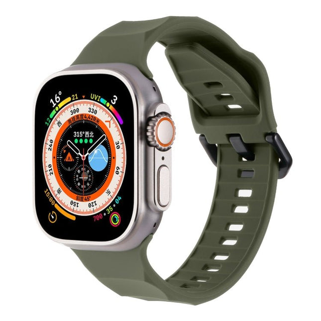 Ripple Silicone Sports Watch Band, For Apple Watch 5 44mm, For Apple Watch 4 44mm, For Apple Watch 3 42mm - DealBuddy