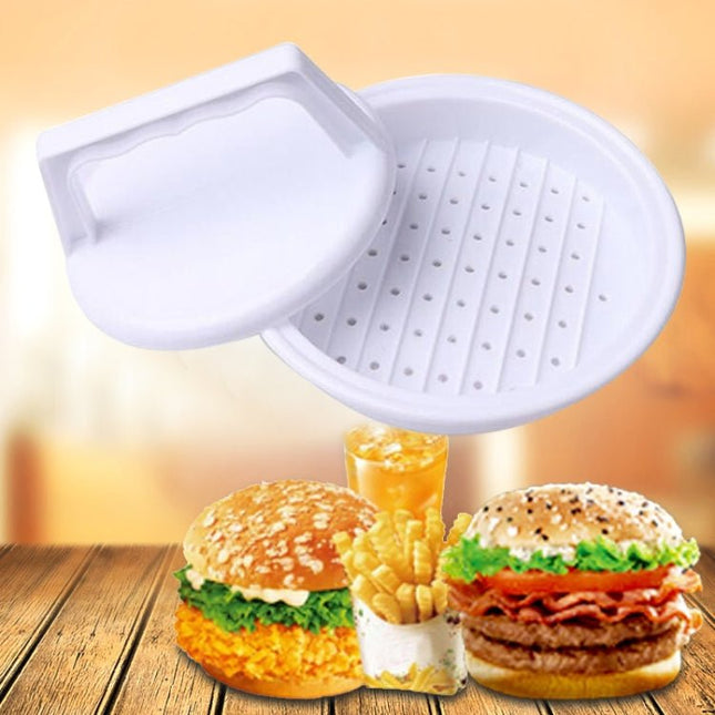 Round Shape Hamburger Press Food - Grade Plastic Hamburger Meat Beef Grill Burger Press Patty Maker Mold Mould Kitchen Tool - DealBuddy