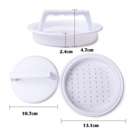 Round Shape Hamburger Press Food - Grade Plastic Hamburger Meat Beef Grill Burger Press Patty Maker Mold Mould Kitchen Tool - DealBuddy