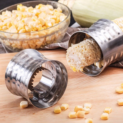 Round Shaped 304 Stainless Steel Household Corn Cutter Cob Corn Stripper Kitchen Tool - DealBuddy