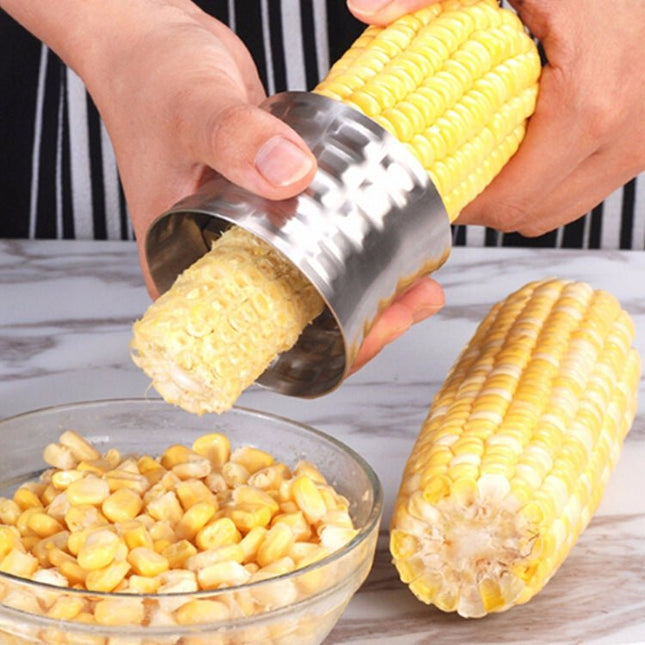 Round Shaped 304 Stainless Steel Household Corn Cutter Cob Corn Stripper Kitchen Tool - DealBuddy
