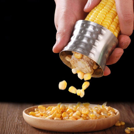 Round Shaped 304 Stainless Steel Household Corn Cutter Cob Corn Stripper Kitchen Tool - DealBuddy