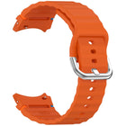 Samsung Galaxy Watch 7 Silicone Band – Wavy Grain, Silver Buckle (40/44mm) - DealBuddy