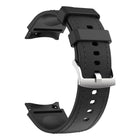 Samsung Galaxy Watch 7/6/5/4 Leather Silicone Band – Silver Pin Buckle - DealBuddy