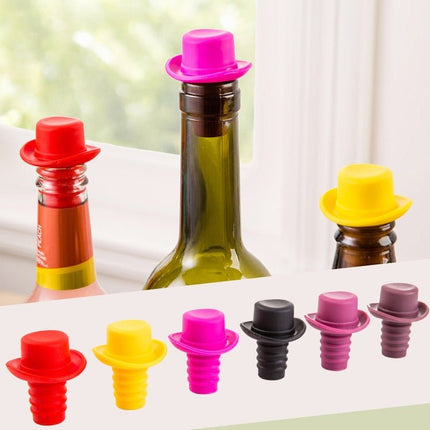 Silica Gel Top Hat Fresh Wine Corks Cruet Red Wine Stopper - DealBuddy