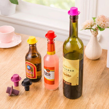 Silica Gel Top Hat Fresh Wine Corks Cruet Red Wine Stopper - DealBuddy