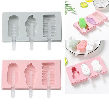 Silicone Cartoon Homemade Handmade DIY Ice Cream Popsicle Mould with Lid, Color Random Delivery - DealBuddy