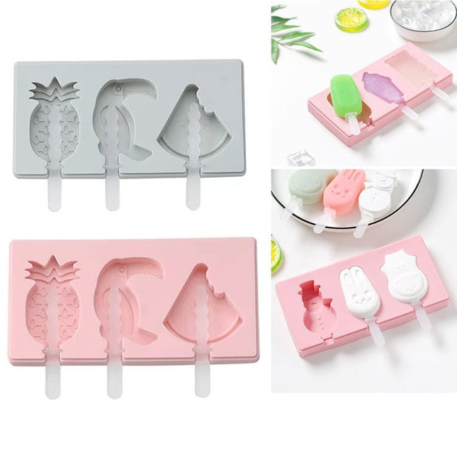 Silicone Cartoon Homemade Handmade DIY Ice Cream Popsicle Mould with Lid, Color Random Delivery - DealBuddy