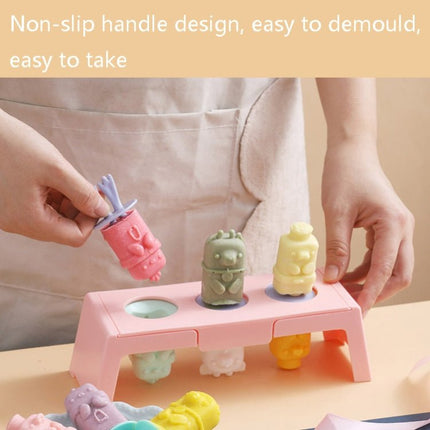 Silicone Cartoon Ice Cream Mold With Cover Easy Demoulding Home - Made Popsicle Mould, Random Color Delivery - DealBuddy