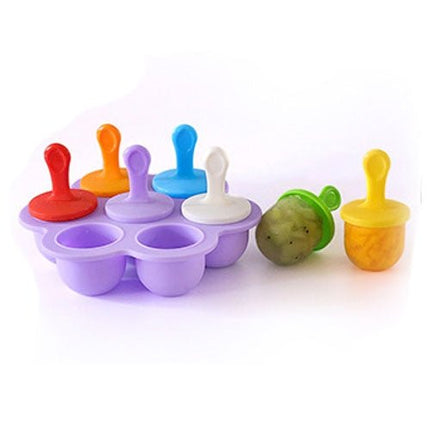 Silicone Mini Ice Pops Mold Ice Cream Ball Lolly Maker Popsicle Molds Baby DIY Food Supplement Tool - DealBuddy