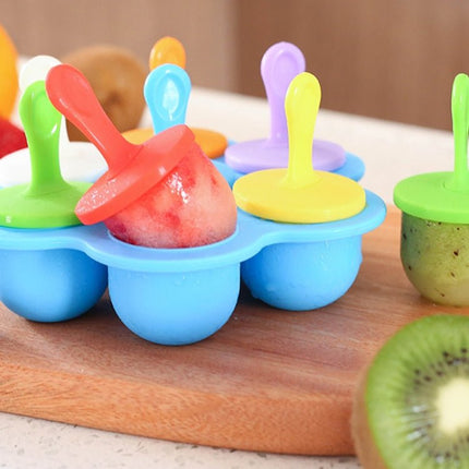 Silicone Mini Ice Pops Mold Ice Cream Ball Lolly Maker Popsicle Molds Baby DIY Food Supplement Tool - DealBuddy