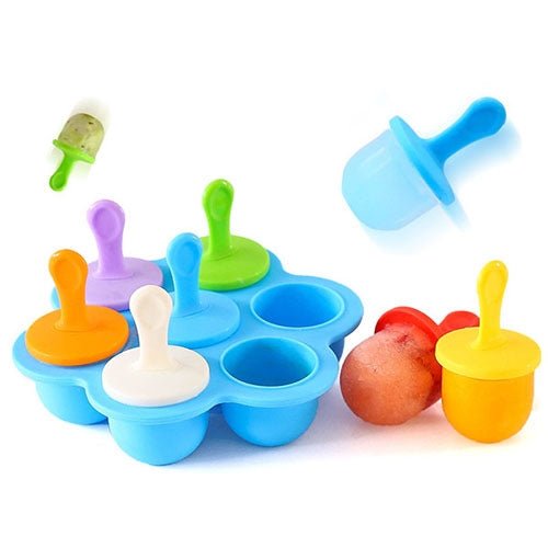 Silicone Mini Ice Pops Mold Ice Cream Ball Lolly Maker Popsicle Molds Baby DIY Food Supplement Tool - DealBuddy