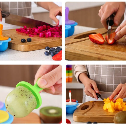 Silicone Mini Ice Pops Mold Ice Cream Ball Lolly Maker Popsicle Molds Baby DIY Food Supplement Tool - DealBuddy
