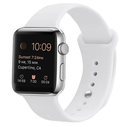Silicone Replacement Strap Watchband For Apple Watch Series, 7 41mm / 6 & SE & 5 & 4 40mm / 3 & 2 & 1 38mm, 7 45mm / 6 & SE & 5 & 4 44mm / 3 & 2 & 1 42mm - DealBuddy