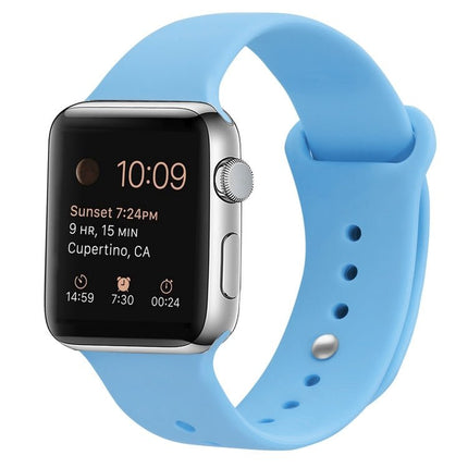 Silicone Replacement Strap Watchband For Apple Watch Series, 7 41mm / 6 & SE & 5 & 4 40mm / 3 & 2 & 1 38mm, 7 45mm / 6 & SE & 5 & 4 44mm / 3 & 2 & 1 42mm - DealBuddy