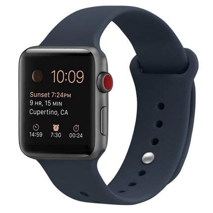 Silicone Replacement Strap Watchband For Apple Watch Series, 7 41mm / 6 & SE & 5 & 4 40mm / 3 & 2 & 1 38mm, 7 45mm / 6 & SE & 5 & 4 44mm / 3 & 2 & 1 42mm - DealBuddy