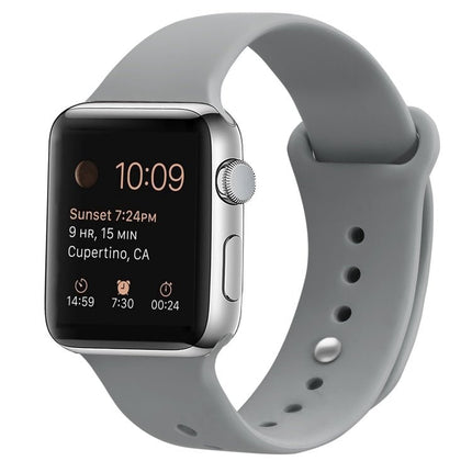 Silicone Replacement Strap Watchband For Apple Watch Series, 7 41mm / 6 & SE & 5 & 4 40mm / 3 & 2 & 1 38mm, 7 45mm / 6 & SE & 5 & 4 44mm / 3 & 2 & 1 42mm - DealBuddy