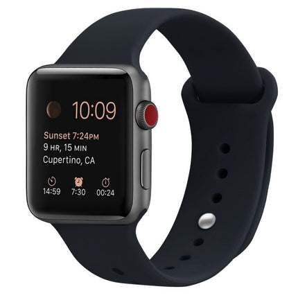 Silicone Replacement Strap Watchband For Apple Watch Series, 7 41mm / 6 & SE & 5 & 4 40mm / 3 & 2 & 1 38mm, 7 45mm / 6 & SE & 5 & 4 44mm / 3 & 2 & 1 42mm - DealBuddy