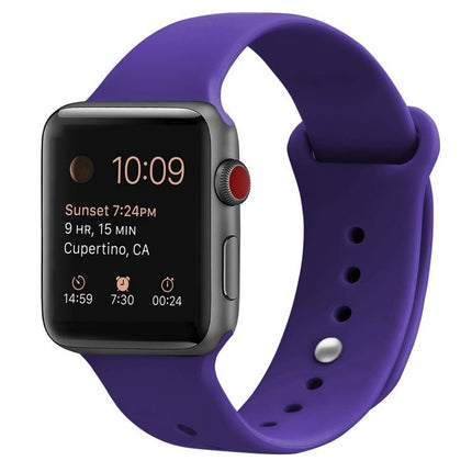 Silicone Replacement Strap Watchband For Apple Watch Series, 7 41mm / 6 & SE & 5 & 4 40mm / 3 & 2 & 1 38mm, 7 45mm / 6 & SE & 5 & 4 44mm / 3 & 2 & 1 42mm - DealBuddy