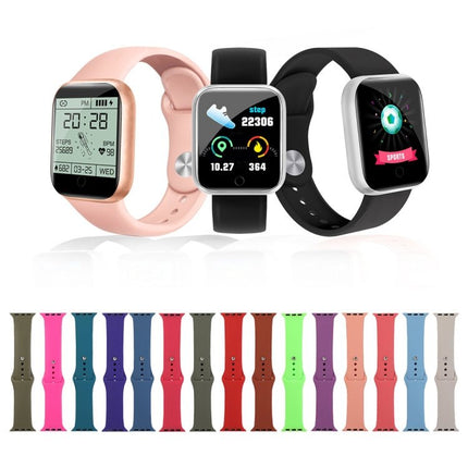 Silicone Watch Replacement Strap, Long Section (Men), For Apple Watch Series 8&7 41mm / SE 2&6&SE&5&4 40mm / 3&2&1 38mm, For Apple Watch Ultra 49mm / Series 8&7 45mm / SE 2&6&SE&5&4 44mm / 3&2&1 42mm - DealBuddy