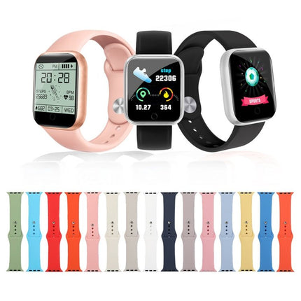 Silicone Watch Replacement Strap, Short Section (female), For Apple Watch Series 8&7 41mm / SE 2&6&SE&5&4 40mm / 3&2&1 38mm, For Apple Watch Ultra 49mm / Series 8&7 45mm / SE 2&6&SE&5&4 44mm / 3&2&1 42mm - DealBuddy
